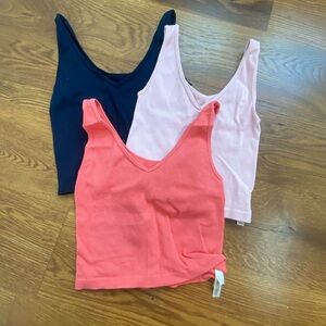 Set of Three Ribbed Tank Tops